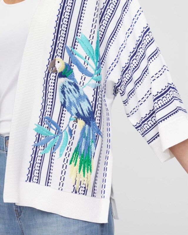 Island Motif Embroidered Cardigan - image 4